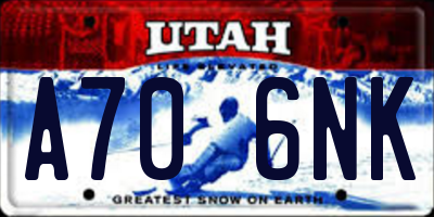 UT license plate A706NK