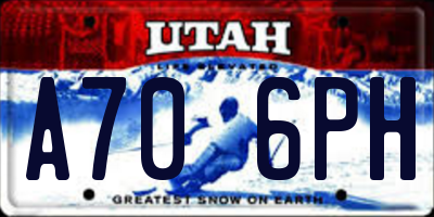 UT license plate A706PH