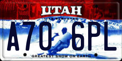 UT license plate A706PL