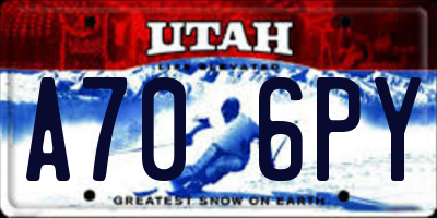 UT license plate A706PY