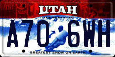 UT license plate A706WH
