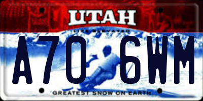 UT license plate A706WM