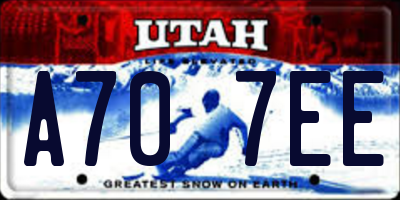 UT license plate A707EE