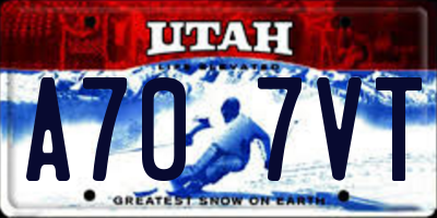 UT license plate A707VT