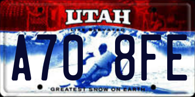 UT license plate A708FE