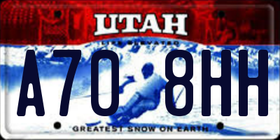 UT license plate A708HH