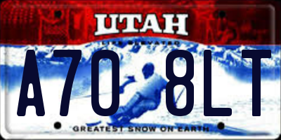 UT license plate A708LT