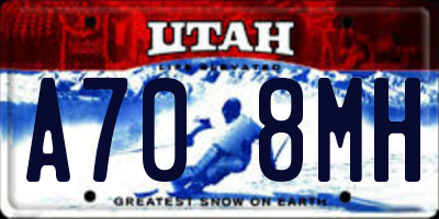 UT license plate A708MH