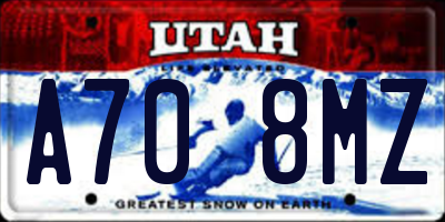 UT license plate A708MZ