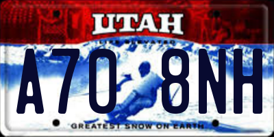 UT license plate A708NH