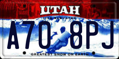 UT license plate A708PJ