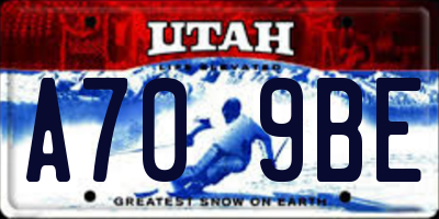 UT license plate A709BE