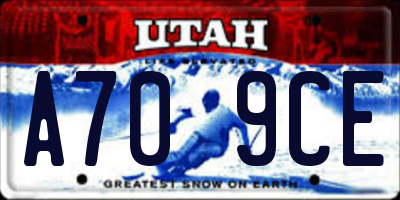 UT license plate A709CE