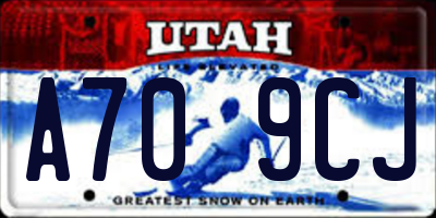 UT license plate A709CJ