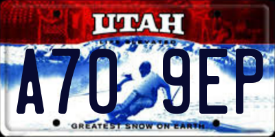 UT license plate A709EP