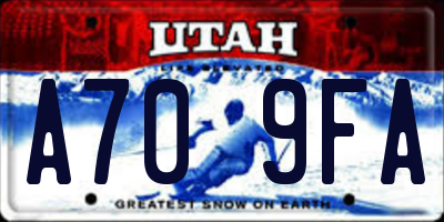 UT license plate A709FA