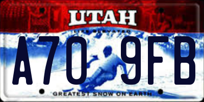 UT license plate A709FB