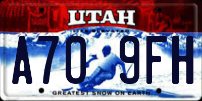 UT license plate A709FH
