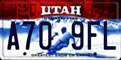 UT license plate A709FL