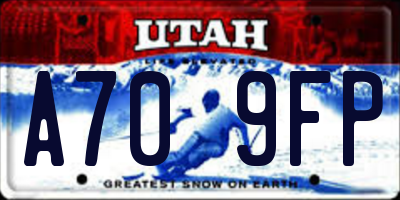 UT license plate A709FP