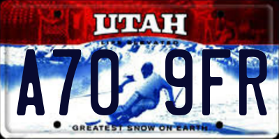 UT license plate A709FR