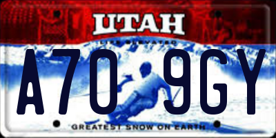 UT license plate A709GY
