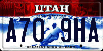 UT license plate A709HA