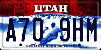 UT license plate A709HM