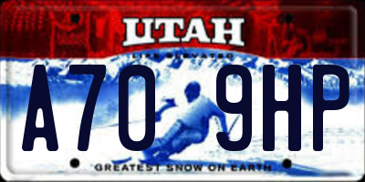 UT license plate A709HP
