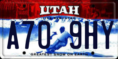 UT license plate A709HY