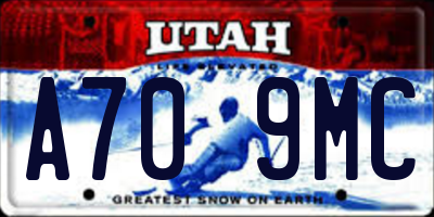 UT license plate A709MC