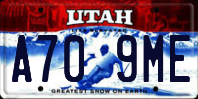 UT license plate A709ME