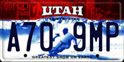 UT license plate A709MP