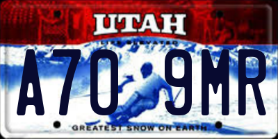 UT license plate A709MR