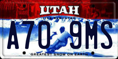 UT license plate A709MS