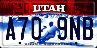 UT license plate A709NB