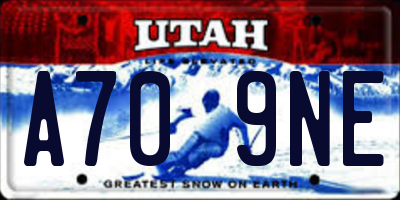 UT license plate A709NE