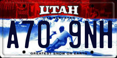 UT license plate A709NH