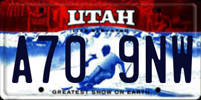 UT license plate A709NW