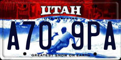 UT license plate A709PA