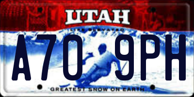 UT license plate A709PH