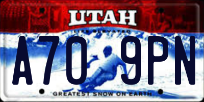 UT license plate A709PN
