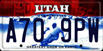 UT license plate A709PW