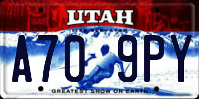 UT license plate A709PY