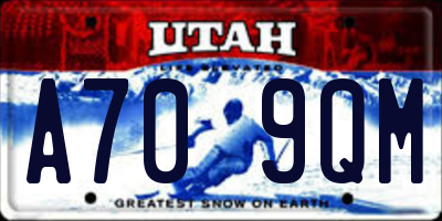 UT license plate A709QM