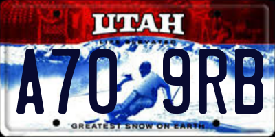 UT license plate A709RB