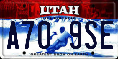 UT license plate A709SE