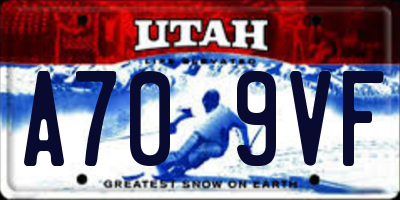UT license plate A709VF