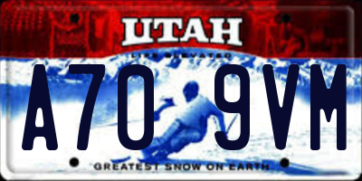 UT license plate A709VM