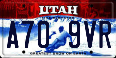 UT license plate A709VR